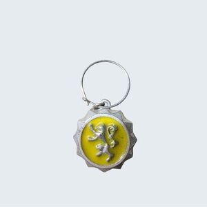 Source Unknown Yellow and Silver Lion Keychain / charm